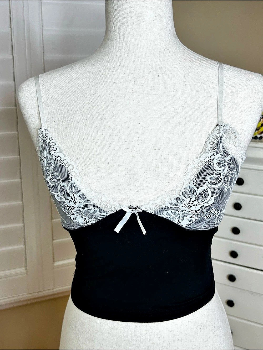 Black & White Lace Camisole Like New